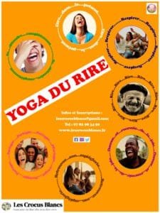 affiche du yoga du rire association Les Crocus Blancs,