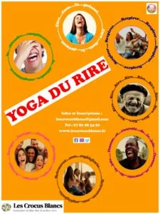 affiche du yoga du rire association Les Crocus Blancs,