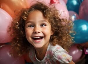 fillette aux ballons